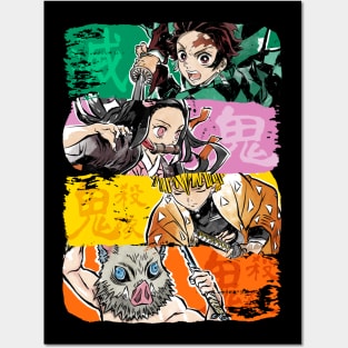 Demon brushstrokes Posters and Art